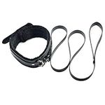 Hxiu General Faux Leather Soft Padded Choker Collar With Detachable Leash Whips ，Black (Thin)