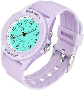 PROKING Waterproof Nurse Watch for Medical Professionals,Women Men, 24 Hour with Second Hand, Night Light, Military Time Easy to Read Dial, Soft and Breathable Silicone Band (Purple)
