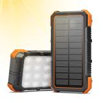 Solar Power Bank 32000 mAh, Portable Solar Charger Quick Charge and 32 LED Lamps, Wireless Solar Power Bank USB C External Battery for Outdoor Camping, Hiking Power Bank for Mobile Phone, Tablet