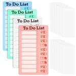 4PCS To Do List Checklist Board,Chore Chart Customized for Adults Boards,Daily Schedule for Kids,Memo Checklist Chore Chart Planner Board Detachable Reusable with 40 Blank Paper for Adults Office