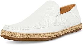 Steve Madden Men's Caydenn Espadrille, White Leather, 11 US