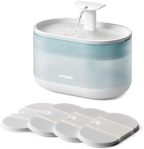 PETLIBRO Cat Water Fountain Ultra-Quiet 2.1L with 4 Filters and 4 Sponges, with Two Flow Modes, BPA Free Water Dispenser, Visible Water Level
