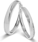 Meissa 2 Pcs Couple Rings for Men and Women 925 Sterling Silver Wide Wedding Bands Size Adjustable Promise Ring Matching Couple Rings Size 4-12, Set of Two Rings