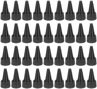 PATIKIL 20/410 Twist Bottle Caps, 36Pcs Plastic Ribbed Edge Squeeze Bottle Replacement Caps with Foam Gasket for Paint Lids Glue Dispensing Bottles, Black