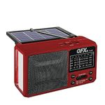 QFX R-37 (AM, FM, SW1) 6-Band Solar Powered Radio with Bluetooth, LED Flashlight, USB & Micro SD Ports