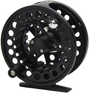 (5/6 Reel only, Black Reel) - Croch Fly Fishing Reel with CNC-machined Aluminium Alloy Body with 30m Fly Lines and Tapered Leader