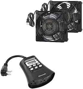 DEWENWILS 2 Pack 120V AC Fan,Outdoor Digital Timer for Lights