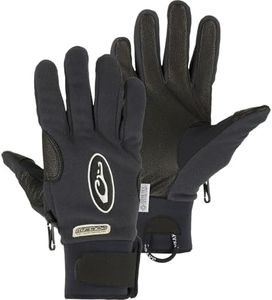 Drake Waterfowl Men's MST Windstopper Warm Breathable Fleece Outdoor Waterfowl Hunting Shooter's Gloves with Leather Palm, Black, X-Large