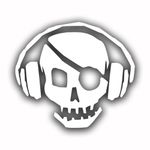 DJ Skull Pirate EDM Vinyl Decal Sticker | Cars Trucks Vans Walls Laptops Cups | White | 5.5 inches | KCD1003