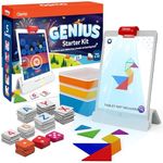 Osmo - Genius Starter Kit for iPad & iPhone - 5 Educational Learning Games - Ages 6-10 - Math, Spelling, Creativity & More - STEM Toy Gifts for Kids, Boy & Girl - Ages 6 7 8 9 10 (Osmo Base Included)
