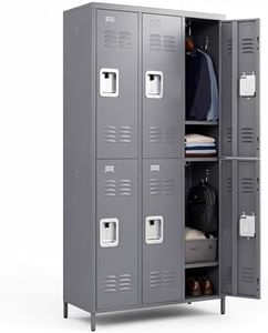 Spryygo 72" Height Metal Locker for Employees with 6 Door,Heavy Duty Steel Storage Lockers with Card Slot for Home Office School Gym Garage,Locker with Lock for Sports,Employees,Assembly Required