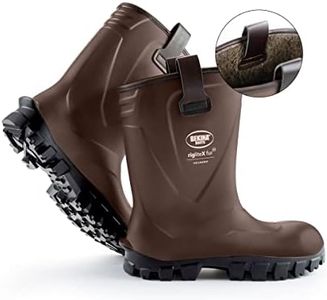 Bottes de sécurité fourrée pour Hommes, pour Le Chantier et l'agriculture, très légères, isolantes, Souples, avec Semelle antidérapante, résistante à Graisse et détergent, Brun, EU 41