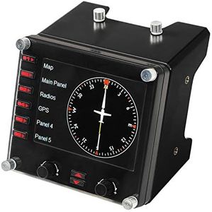 Logitech G Saitek Pro Flight Instrument Panel Tableau de Bord pour Simulateur de Vol, Ecran Couleur LCD 3,5 Pouces, 15 Options d'Affichage, Connexion USB, Modulaire - Noir