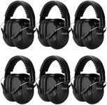 ProCase SNR 34dB Noise Reduction Ear Muffs, Adjustable Noise Cancelling Headphones for Adults Kids Autism, Sound Proof Ear Protection for Shooting Construction -6 Packs, Black