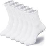 3-6 Pack White Crew Socks Women,Cas