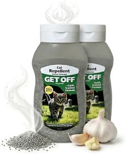 2 x Natural Cat Repellent Scatter Granules For Garden - Garlic Scented Contains Garlic Extract - Get Off Cat Deterrent - Prevents Digging & Fouling 500ml Bottle