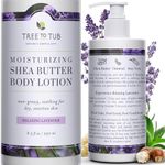 Moisturizing Body Lotion for Dry Skin by Tree To Tub - pH 5.5 Balanced Sensitive Skin Lavender Lotion for Men & Women, Light, Quick Absorb, with Organic Shea Butter, Cocoa Butter 8.5 oz