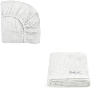 Muslin Pack and Play Sheets for Baby Boys and Girls 39"x27"x3" & Muslin Baby Blanket Large 47 x 47 inches Set