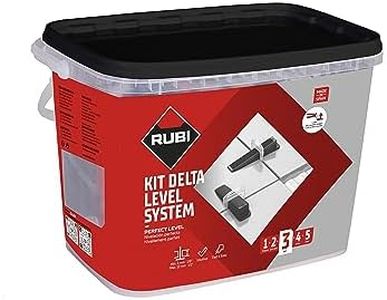 RUBI 3957 | Kit Delta Level System 2 mm (3-12 mm) | L'ensemble comprend: 1 pince, 100 brides et 100 cales de nivellement réutilisables | Système de pose en céramique grand format