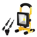 LED Rechargeable Work Light Portable Floodlight 10W USB Battery Light Super Bright 2000LM Waterproof Outdoor Stand Work Lamp for Car Garage Camping Fishing Hiking Workshop Garden