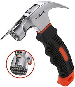 Spifflyer 8 oz Magnetic Small Hammer with Nail Starter Mini Hammer and Nails Tool, Anti-Slip Head