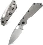 Eafengrow EF225 Pocket Knife Hunting Knives D2 Blade Titanium Handle with Clip EDC Tools Working Camping Knife(gray)