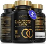 Glucosamine and Chondroitin MSM Tablets High Strength | 60 Glucosamine Sulphate Tablets - with Collagen, Citrus Bioflavonoid and Ginger Root Extract | Glucosamine Tablets Men and Women Made in The UK