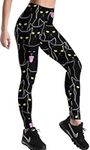 Kamviluer High Waist Leggings for Women,Buttery Soft Artistic Printed 80s Leggings Sports Workout Gym Running Yoga Stretchy Pants Trousers