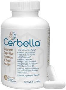 Cerbella® Advanced Brain Nootropic Wellness Supplement for Memory, Focus, & Cognitive Health – Neurologist Recommended - Omega-3 DHA/EPA, Green Tea Catechins, Phospholipids & ThymoQuin® (60 Capsules)