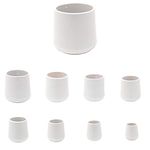 Multipurpose Feet Caps Stoppers. White Rubber Ferrules with Hard-Wearing Steel Insert - Made in Germany (White, 13mm - See Second Image Before Ordering This Size, Pack of 8)