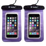 BOBO Universal Waterproof Pouch (Big Size) Cellphone Dry Bag Case for Smartphone – Purple (Pack of 2)