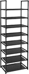 ALINK 8 Tiers Shoe Rack,16 Pairs Space Saving Black Shoe Rack Organizer Shelf Stand Tower,Narrow Free Standing Shoe Shelf for Closet Entryway Hallway Apartment