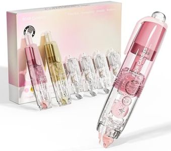 Four Candies Refillable Retractable White Out Correction Tape, 2PCS Cute White Out with 4 Extra Refills, Easy to Use Mini Aesthetic Pen Shaped Applicator for School Office Supplies (Pink Apricot)