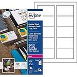 Avery C32016-10 Business Cards Smooth-Edged Satin-Look 220 g/m² for Colour and Monochrome Laser Printers 85 x 54 mm Set of 100