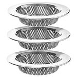 MR.SIGA Kitchen Sink Strainer, Stainless Steel Sink Drain Strainer, Dishwasher Safe, Outer Diameter4.4 inch/11.2cm, Inner Diameter 3 inch/7.6cm, Pack of 3