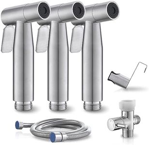 3 Packs BRITULIF Handheld Bidet Sprayer for Toilet, Hand Sprayer Bidet with Adjustable Jet Spray for Toilet Bidet Handheld Cloth Diaper Sprayer Set Muslim Shower for Bathroom