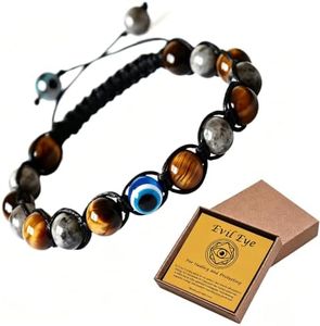 Evil Eye Bracelets for Mens Women,Mens Beaded Bracelets,Tiger Eye Bracelet,Pulseras Para Hombres