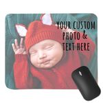 Custom Mouse Pad, Personalized Mouse Pad with Photo, Add Your Own Image/Text/Logo or Art Design, Customized Non-Slip desk mouse pad Mat for Wife Husband Boy/Girl Friend Men, Office Home Mousepad Gift