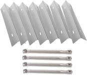 MixRBBQ Stainless Steel 7-Pack Heat Plates and 4-Pack Burner BBQ Replacement Part Kit for Prestige 500 and Napoleon Grill Rogue Series