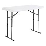 Lifetime 4 ft (1.22 m) Commercial Adjustable Height Folding Table - White