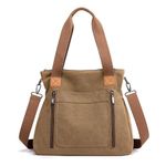 NAMCHI Multi Pocket Crossbody Bags for Women Casual Work Shoulder Tote Purses Retro Top Handle Handbags (brown)