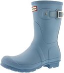 Hunter Womens Original Short Galoshes Wellingtons Waterproof Rain Boots, Blue Sky, 6 US