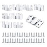 10 Pcs Flush Concealed Mount Bracket, Heavy Duty Interlocking Hang Brackets Furniture Connector, Stainless Steel Wall Mount Hanger Hardware Hanging for Photos, Mirrors, Picture Display, Art Gallery