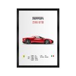 CodersParadise FERRARI-3296 GTB Wall Poster Frames | Aesthetic A4 Poster Frames For Home, Living Room, Bedroom and Office | Wall Frames Artworks | Hanging Theme Posters