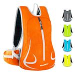 EULANT Small Running Backpack, 15L Lightweight Walking Rucksack,Waterproof Sports Rucksack for Cycling Skiing Hiking MTB Commuting, Upgraded - Waterproof Front Zipper,Orange