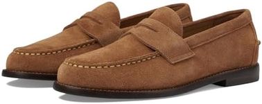 POLO RALPH LAUREN Men's Alston Suede Penny Loafer, Teak, 7.5 UK