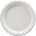 Ask Packaging Strong Paper Plates (10 Inch / 50-Pack) 100% Compostable Heavy-Duty Eco-Friendly Disposable Bagasse Plates, Made of Natural Sugarcane Fibers – 10" Biodegradable Christmas Party Plates