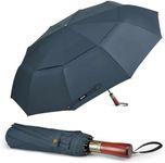 G4Free 54 Inch Large Compact Windproof Golf Umbrella for Rain Oversized Auto Open Close Folding Travel 10 Ribs Vented Double Canopy Umbrella for Women Men (Navy Blue)