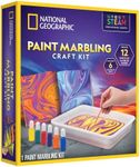 NATIONAL GEOGRAPHIC Marbling Art Kit - Create 12 Sheets of Marble Art with Paints & Water, Crafts for Kids, Amazon Exclusive