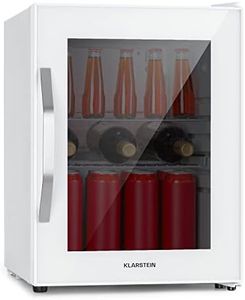 Klarstein Mini Kühlschrank mit Glastür, - für Zimmer, Getränkekühlschrank Klein mit Verstellbaren Ablagen, 33 Liter, Indoor/Outdoor Leise